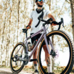 gravel cyclist in the nature