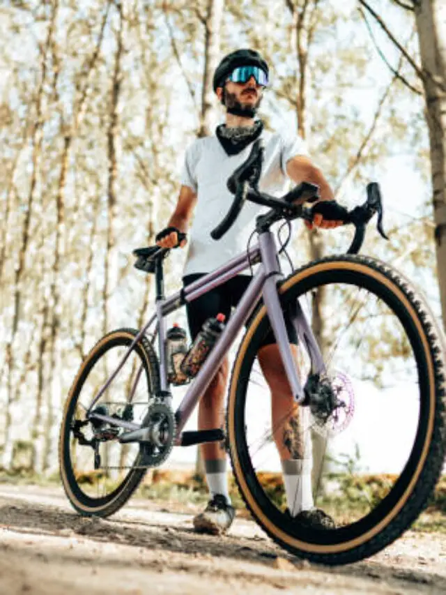 gravel cyclist in the nature